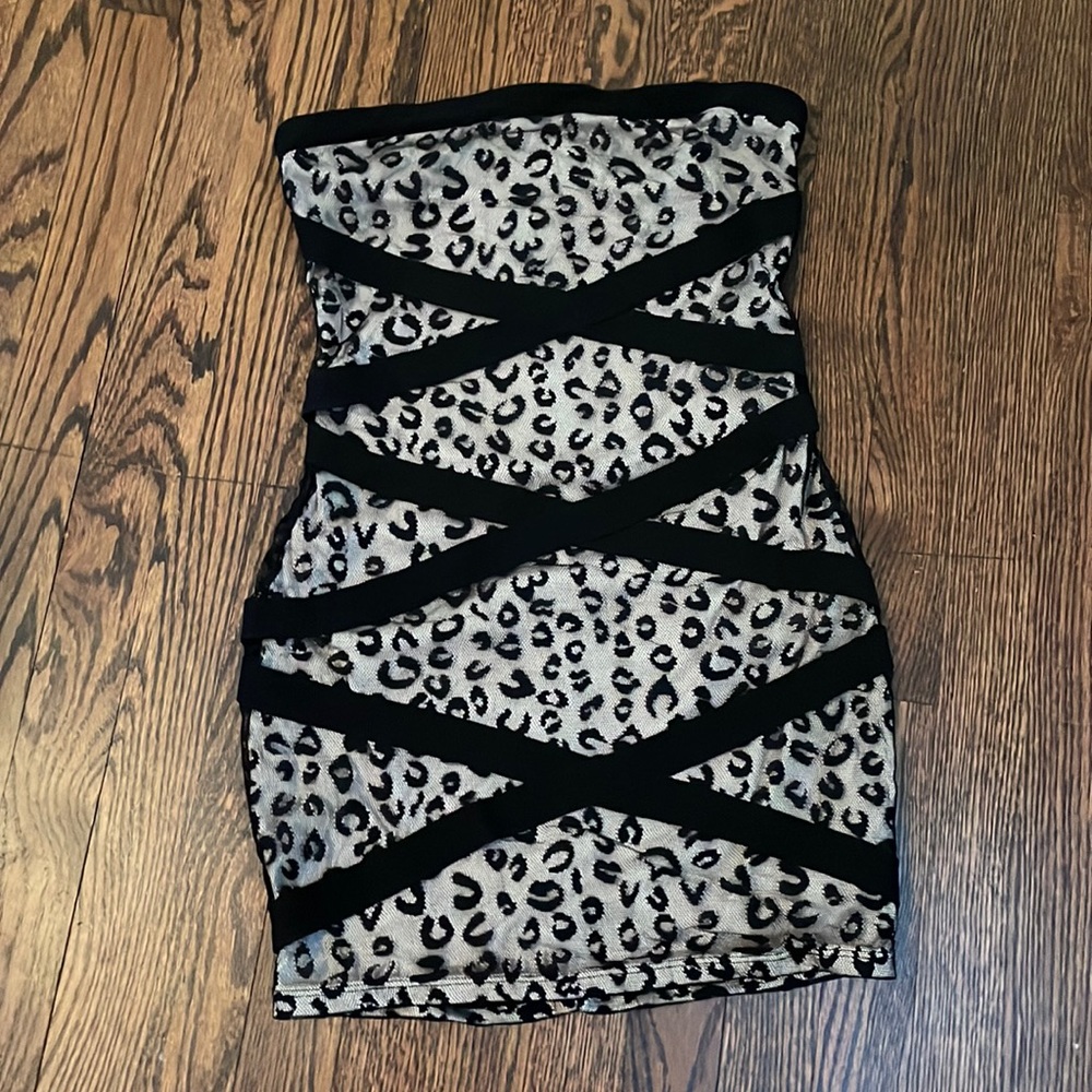 G by guess, animal print, sleeveless dress, size M